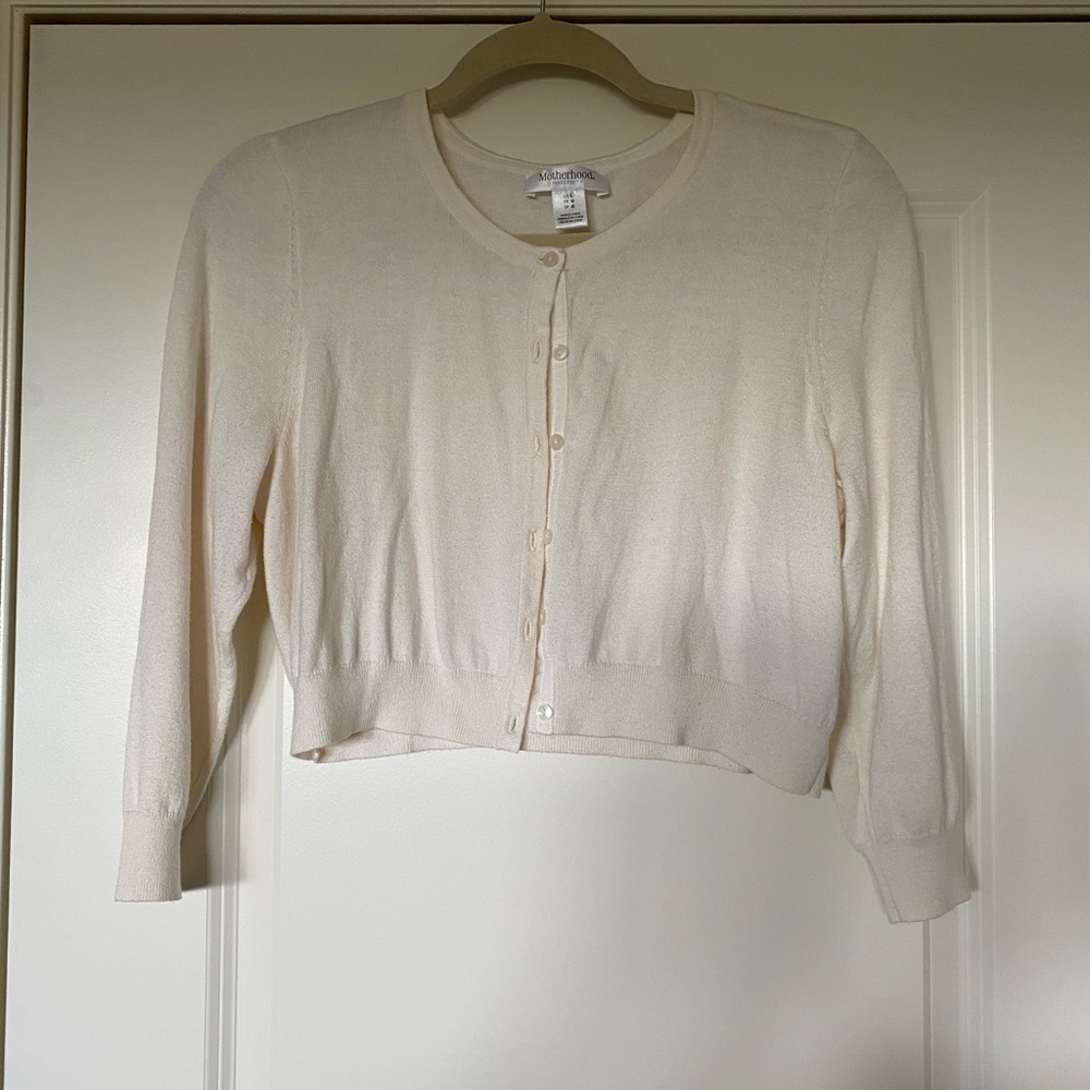 Cream Maternity Cardigan